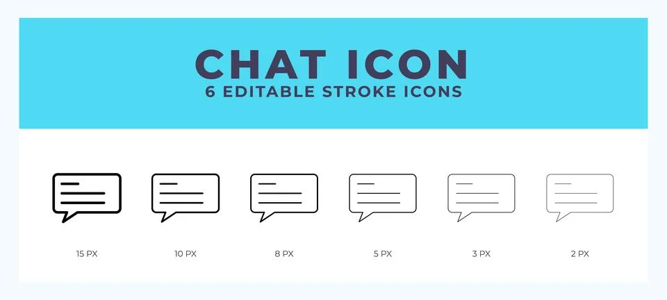 Chat icon in thin line. Bold line. Regular line. Editable stroke. Stock Illustration