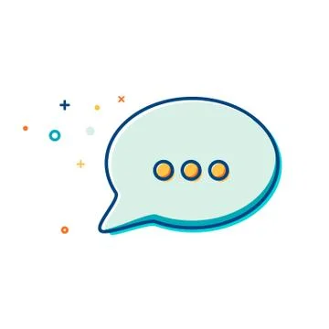 Chat Icon in trendy style - thin line flat design. Speech bubble symbol Stock Illustration