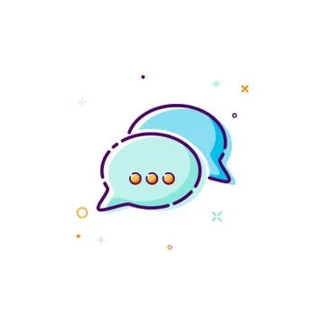 Chat Icon in trendy style - thin line flat design element Stock Illustration