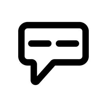 Chat icon with two minus lines message symbol illustration on isolated backgr Stock Illustration