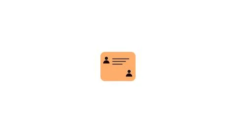 Chat icon with two user avatars inside a colored rounded rectangle against .. 스톡 일러스트
