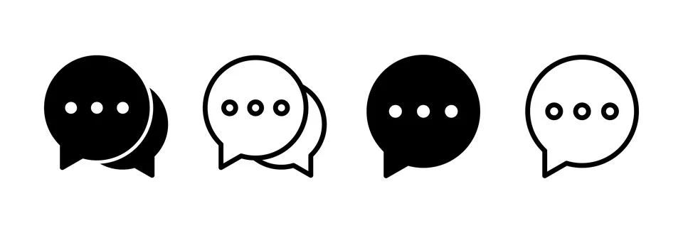 Chat icon vector illustration. speech bubble sign and symbol. comment icon... Stock Illustration
