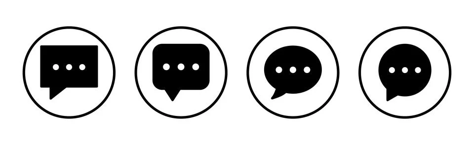 Chat icon vector illustration. speech bubble sign and symbol. comment icon... Stock Illustration