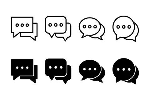 Chat icon vector illustration. speech bubble sign and symbol. comment icon... Stock Illustration