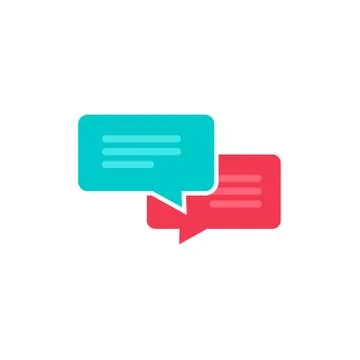 Chat icon vector isolated, dialog bubble speech symbol Stock Illustration