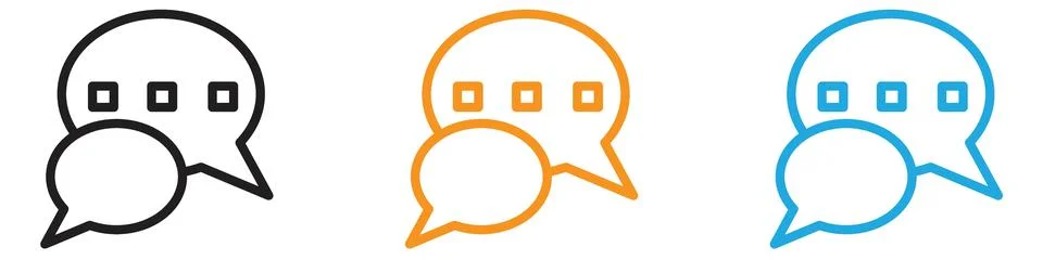 Chat icon vector logo set collection for web app ui Stock Illustration