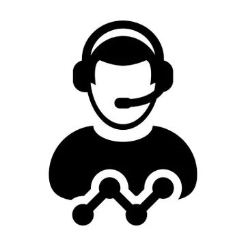 Chat icon vector male customer care support data service person profile avatar Illustrazione stock