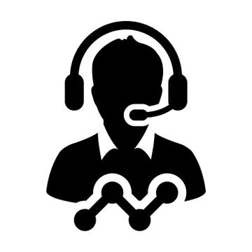 Chat icon vector male customer care support data service person profile avatar Stock Illustration