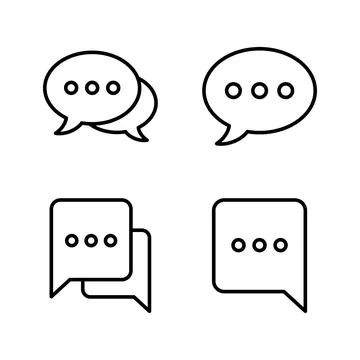 Chat icon vector. speech bubble sign and symbol. comment icon. message Stock Illustration