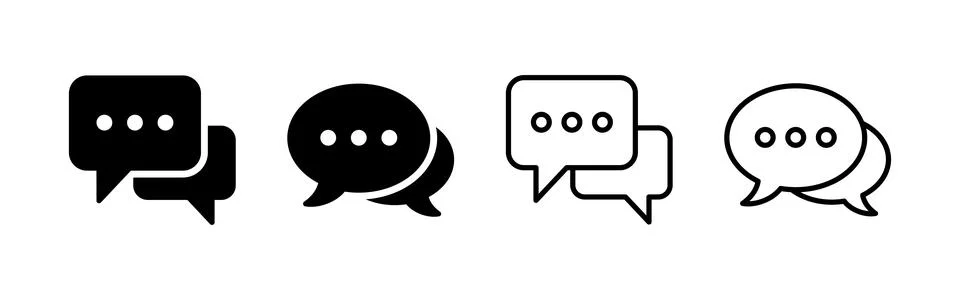 Chat icon vector. speech bubble sign and symbol. comment icon. message Illustrazione stock