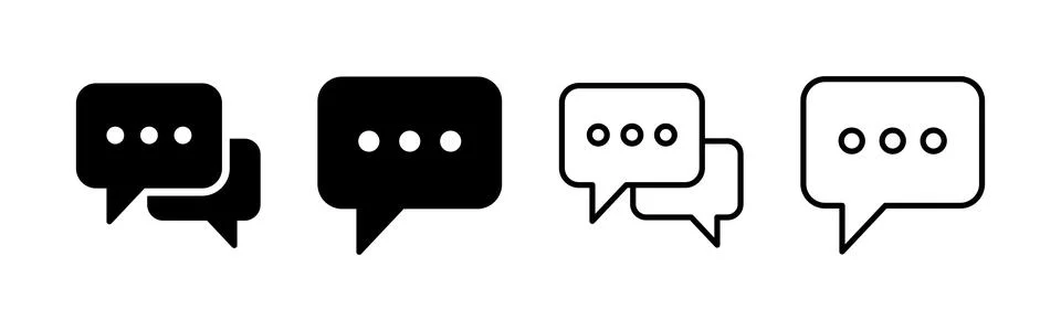 Chat icon vector. speech bubble sign and symbol. comment icon. message Illustrazione stock