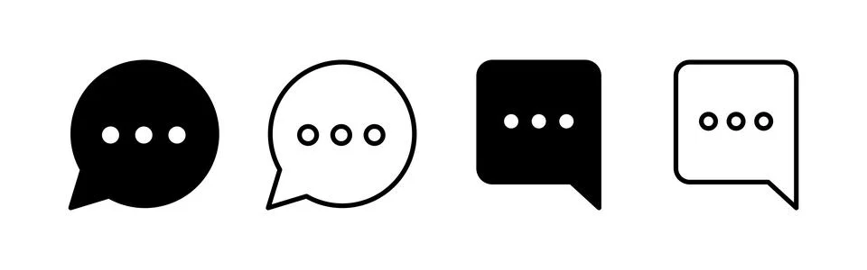 Chat icon vector. speech bubble sign and symbol. comment icon. message Illustrazione stock