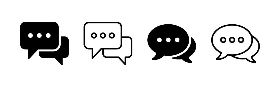 Chat icon vector. speech bubble sign and symbol. comment icon. message Stockillustratie