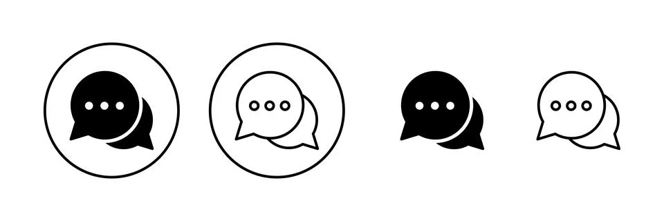 Chat icon vector. speech bubble sign and symbol. comment icon. message Illustrazione stock