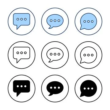 Chat icon vector. speech bubble sign and symbol. comment icon. message Illustrazione stock