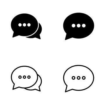 Chat icon vector. speech bubble sign and symbol. comment icon. message Stock Illustration