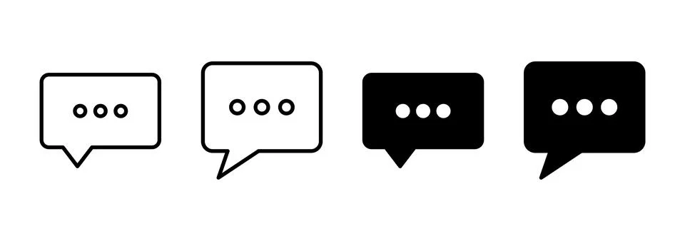 Chat icon vector. speech bubble sign and symbol. comment icon. message Illustrazione stock