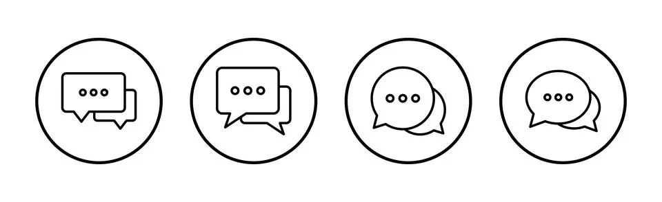 Chat icon vector. speech bubble sign and symbol. comment icon. message Stock Illustration