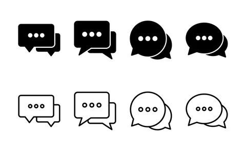 Chat icon vector. speech bubble sign and symbol. comment icon. message Stock Illustration