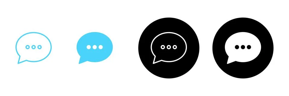 Chat icon vector. speech bubble sign and symbol. comment icon. message Stock Illustration
