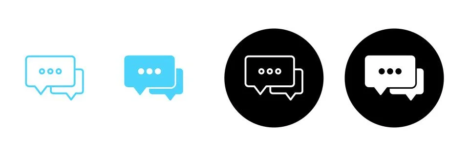 Chat icon vector. speech bubble sign and symbol. comment icon. message Stock Illustration