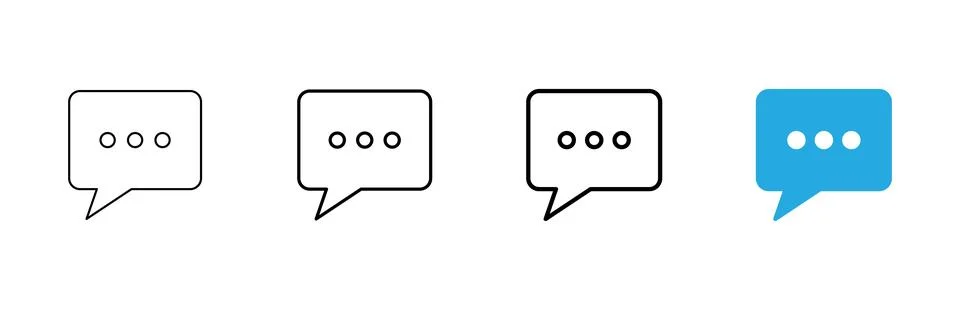 Chat icon vector. speech bubble sign and symbol. comment icon. message Ilustração Stock