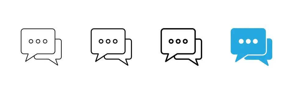 Chat icon vector. speech bubble sign and symbol. comment icon. message Stockillustratie