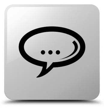 Chat icon white square button Stock Illustration