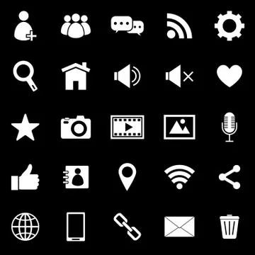 Chat icons on black background Stock Illustration