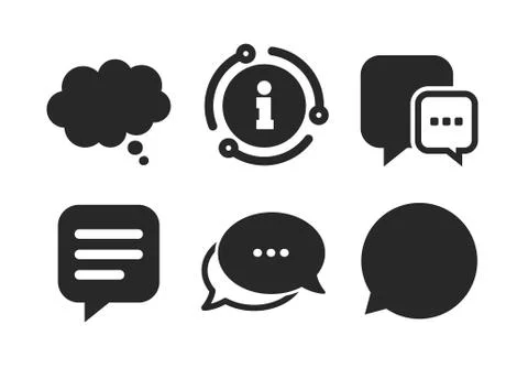 Chat icons. Comic speech bubble signs. Think. Vector Stock Illustration
