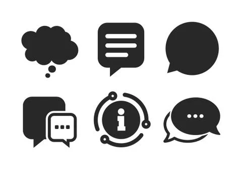 Chat icons. Comic speech bubble signs. Think. Vector Stock Illustration