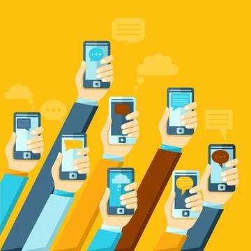 Chat icons flat Stock Illustration