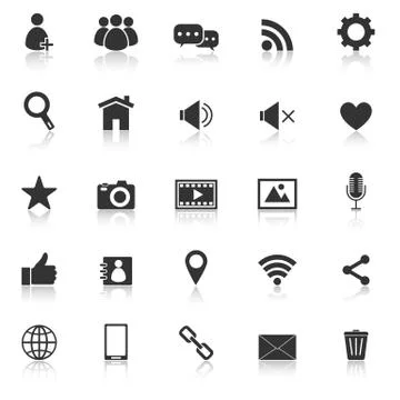 Chat icons with reflect on white background 스톡 일러스트