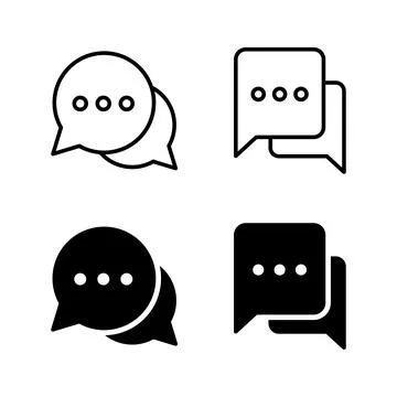 Chat icons vector. speech bubble sign and symbol. comment icon. message Illustrazione stock