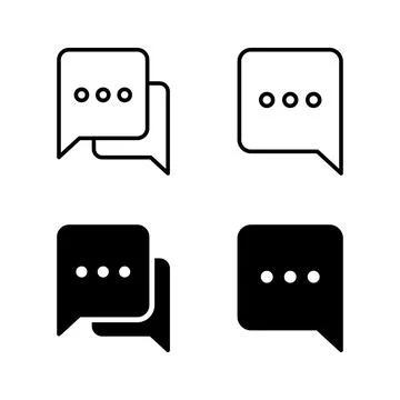 Chat icons vector. speech bubble sign and symbol. comment icon. message Stock Illustration