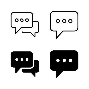 Chat icons vector. speech bubble sign and symbol. comment icon. message Illustrazione stock