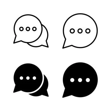 Chat icons vector. speech bubble sign and symbol. comment icon. message Stock Illustration