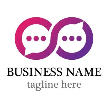 Chat infinity vector logo design Stock Illustration