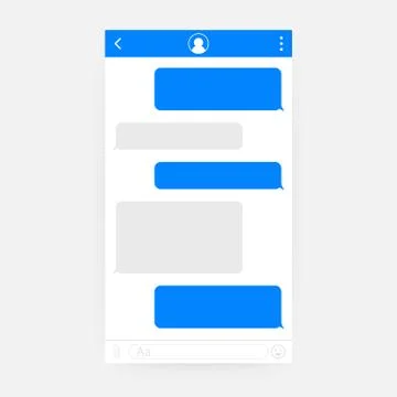 Chat Interface Application with Dialogue window. Clean Mobile UI Design Conce Stock Illustration