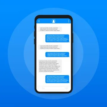 Chat Interface Application with Dialogue window. Clean Mobile UI Design Conce Stock Illustration