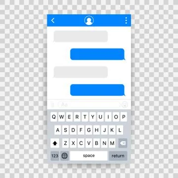 Chat Interface Application with Dialogue window. Clean Mobile UI Design Conce Stock Illustration