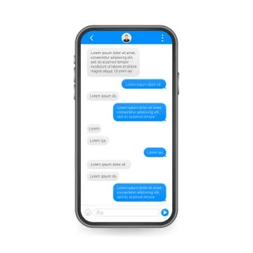 Chat Interface Application with Dialogue window. Clean Mobile UI Design Conce 스톡 일러스트