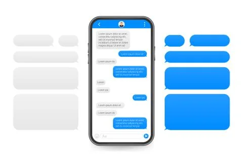 Chat Interface Application with Dialogue window. Clean Mobile UI Design Conce Stock Illustration