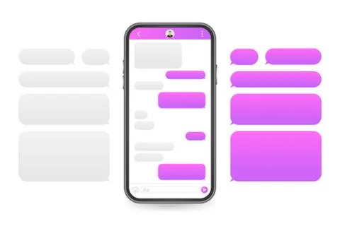 Chat Interface Application with Dialogue window. Clean Mobile UI Design Concept Stock Illustration