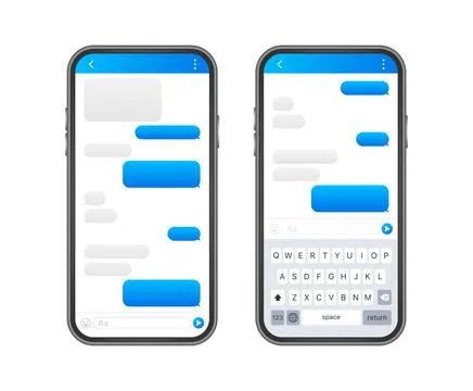 Chat Interface Application with Dialogue window. Clean Mobile UI Design Concept Stock Illustration