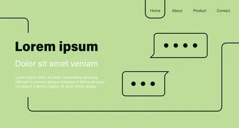 Chat interface design featuring minimalist green background and simple icon.. Stock Illustration