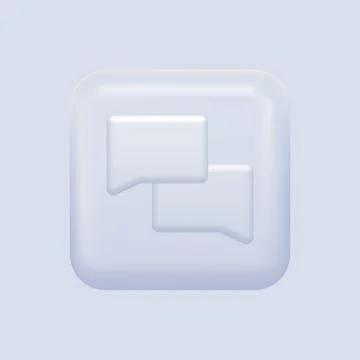 Chat Isolated Icon. Messaging White Button Stock Illustration
