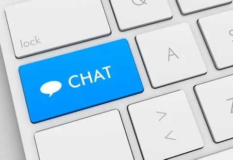 Chat keyboard concept 3d illustration Stock Illustration