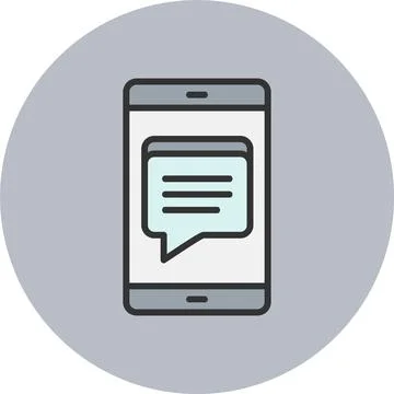 Chat Line Filled Circle Icon Stock Illustration