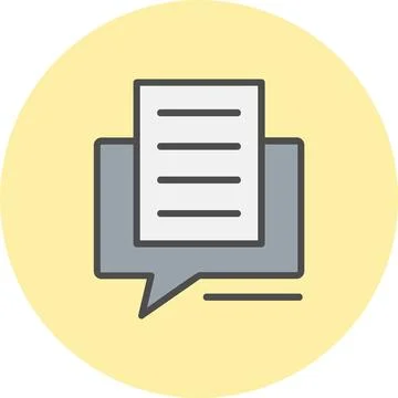 Chat  Line Filled Circle Icon Stock Illustration